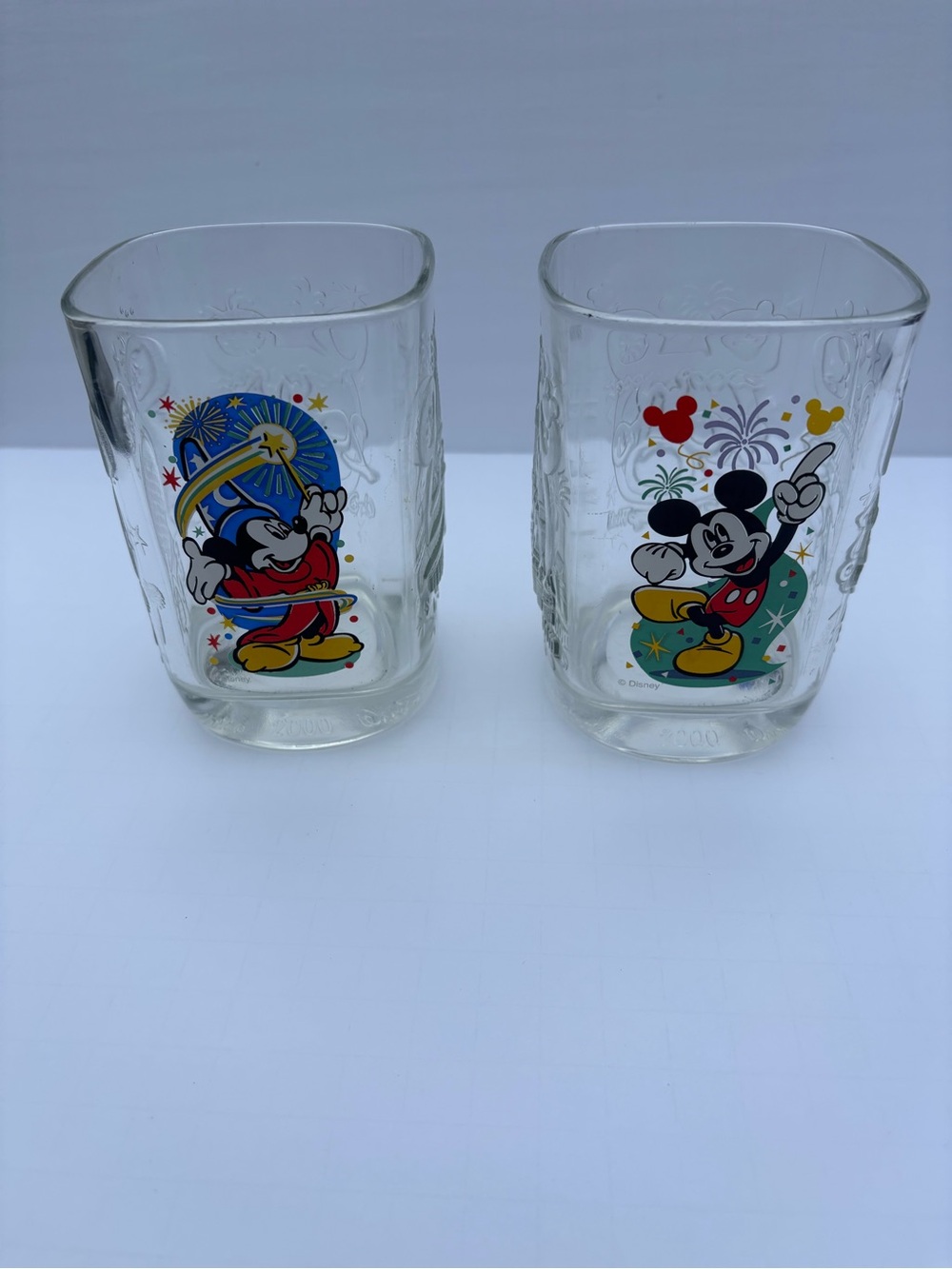 Walt Disney World 2000 Celebration McDonald's Commemorative Glasses Set of 2